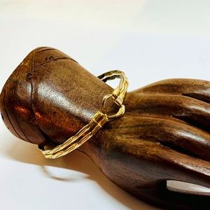 Vintage Gold-tone Hook Bangle Bracelet